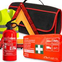 ZESTAW samochodowy W TORBIE GAŚNICA 1KG APTECZKA TRÓJKĄT KAMIZELKA