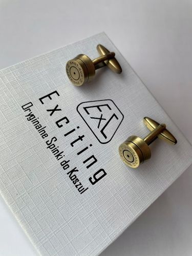 Spinki do mankietów EXC Nabój Naboje Łuski Shot Gun dla myśliwego żołnierza na Arena.pl