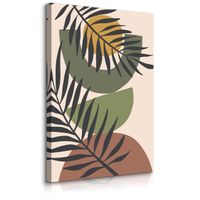 Obraz Canvas Do Salonu Japońskie Liście Palmy Styl Boho Natura 70cm x 100cm