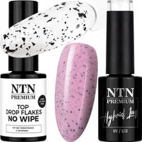 NTN Lakier Hybrydowy 5g Nr194 + NTN Top Flakes 7g Efekt Przepiórczego Jajka