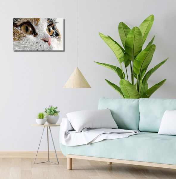 Obraz 50x30cm Nitkowany Kot zdjęcie 2
