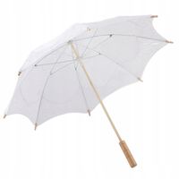 PREZENT ŚLUBNY RETRO KORONKOWY PARASOL ŚLUBNA BIAŁY