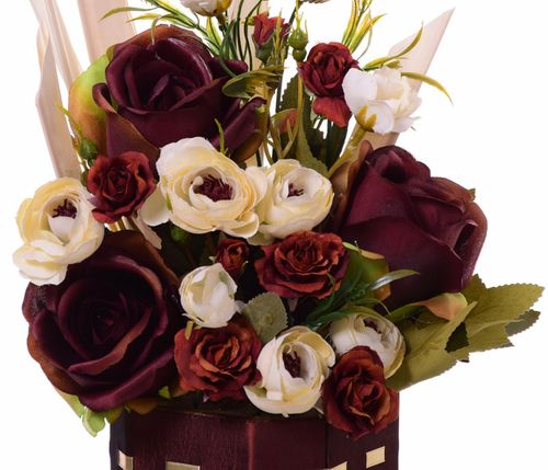 Flower box krem brąz prezent na Arena.pl