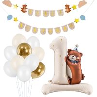 Zestaw balony baner na roczek z misiem