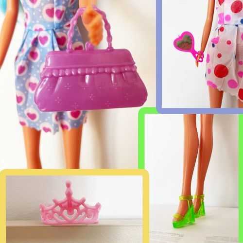 UBRANKA SUKIENKI AKCESORIA DLA LALEK ZESTAW na Arena.pl