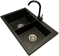 Zlewozmywak 2 komorowy EVOLUTION grafit + bateria NOON