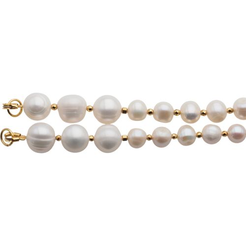 Naszyjnik długi - Białe, czarne Perły hodowane i srebro złocone na Arena.pl