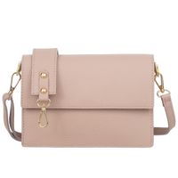 VERA PELLE torebka skórzana listonoszka z klapą V606 j.różowa