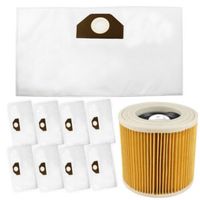 10x WOREK WORKI DO ODKURZACZA KARCHER WD3 WD 3 MV3 WD2 SE4001 KWD3 + FILTR