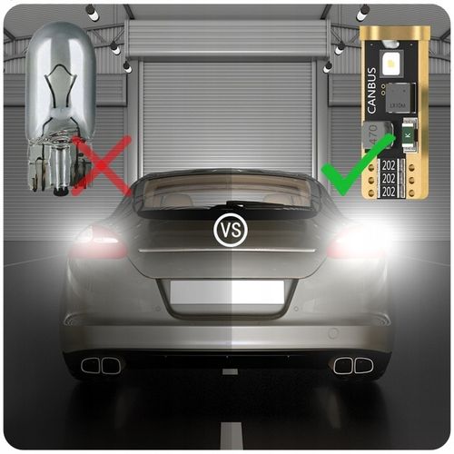 2x Żarówka LED W5W T10 S5 6000K biel MOCNE DIODY CSP SERIA PRO WHITE CANBUS na Arena.pl