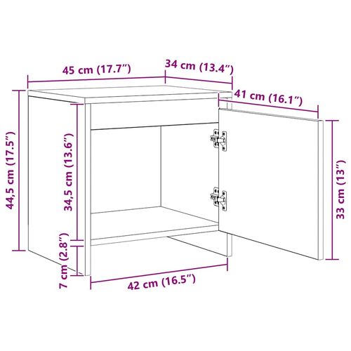 Szafka Nocna dąb artisan 45 x 34 x 44.5 cm na Arena.pl