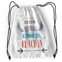 Plecak Dla Klaudii Sportowy Szkolny Worek Torba Z Nadrukiem Ze Zdjęciem