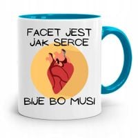 Kubek Błękitny Śmieszny Zabawny Facet Jak Serce Z Nadrukiem Ze Zdjęciem