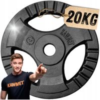 Obciążenie żeliwne 20 kg talerz kierownica do ćwiczeń siłownia KAWMET 30mm