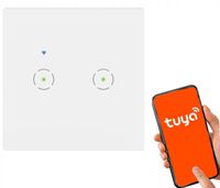 Włącznik Światła Podwójny WIFI ORNO TUYA SMART Podtynkowy Dotykowy Biały