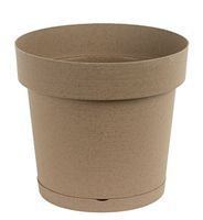 Doniczka plastikowa z podstawką 29,5 cm tworzywo sztuczne wood beżowy mat