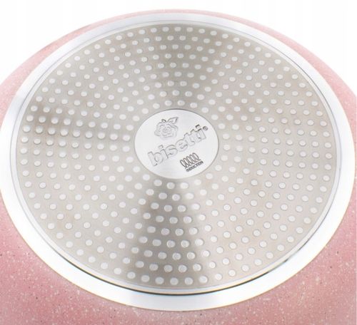 Zestaw garnków 13 elementów efekt granitu różowy uchwyt stalowy Stonerose na Arena.pl