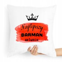 Poduszka Prezent Dla Barmana Najlepszy Barman Z Nadrukiem Ze Zdjęciem