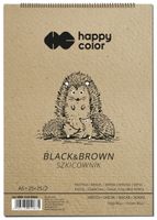 szkicownik na spirali happy color black&brown a5 50 arkuszy 80g