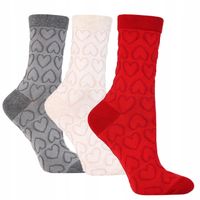 Skarpetki Damskie Walentynkowe 3-pary WIELOKOLOROWY NA PREZENT MORAJ 38-41