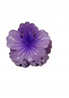 Piękna spinka klamra akrylowa kwiatek hibiskus fioletowy 4cm