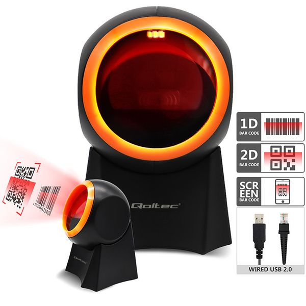 Qoltec Stacjonarny czytnik kodów kreskowych 1D | 2D zdjęcie 3