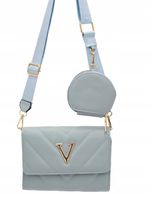 Victoria J. - torebka listonoszka portfelik przeszycia niebieski VJ-954