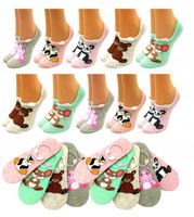 10 STOPKI damskie bawełniane SKARPETKI kolorowe wesołe 35-38 niskie krótkie