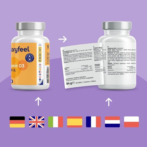 WITAMINA D3 2000 jm - 400 tab witamina słońca na ODPORNOŚĆ gloryfeel na Arena.pl