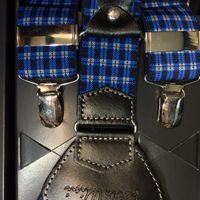 Niebiesko Czarna kratka - szelki do spodni Orginalne Top-Gal