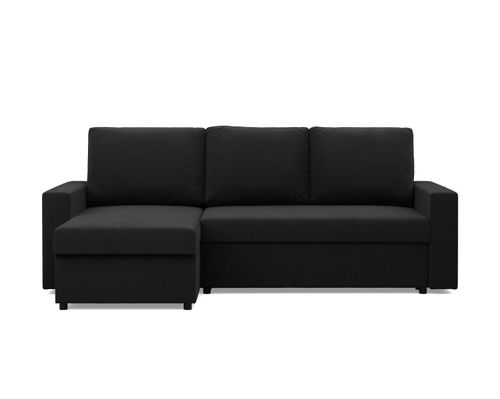 Narożnik do salonu, BLOM, Mikrofaza, 231x140x85 cm, czarny | TYLETEGOTU na Arena.pl