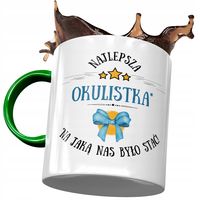 Kubek Zielony Dla Okulistki Najlepsza Okulistka Z Nadrukiem Ze Zdjęciem