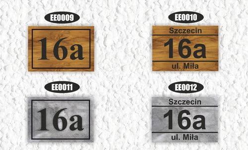RÓŻNE WZORY TABLICZKA + DYSTANSE MONTAŻOWE | Z NUMEREM DOMU ADRESEM ULICĄ na Arena.pl