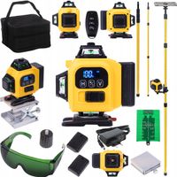 POZIOMICA LASEROWA 360° LASER KRZYŻOWY 4D ZESTAW WALIZKA + TYCZKA