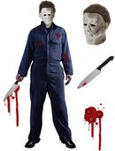 Kostium Michael Myers Halloween Maska Nóż Cosplay Męski Granatowy Rozm M