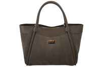 Elegancka torebka ze skóry zamszowej - Beżowa ciemna