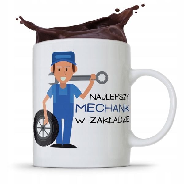 Kubek Prezent Dla Mechanika Najlepszy W Zakładzie Z Nadrukiem Ze Zdjęciem zdjęcie 1
