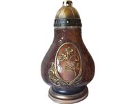 ZNICZ ZNICZE LAMPION NA GRÓB KARAFA RÓŻA BRĄZOWA+WKŁAD