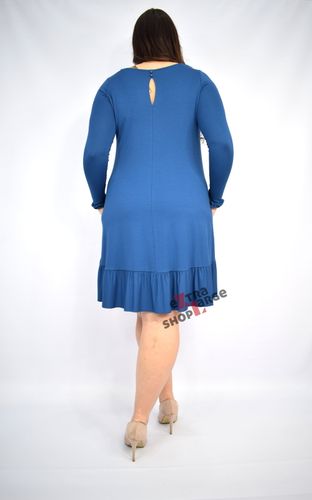 Sukienka Blue Shadow niebieska folk PLUS SIZE na Arena.pl