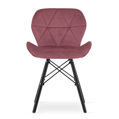 Krzesło LAGO Aksamit - ciemny róż / nogi czarne x 3 na Arena.pl