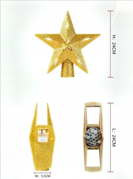 Projektor LED oświetla gwiazdy na czubku choinki, ozdoby świąteczne zdjęcie 9