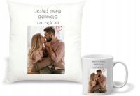 Zestaw PODUSZKA i KUBEK nadruk prezent WALENTYNKI ROCZNICE + wasze zdjęcie