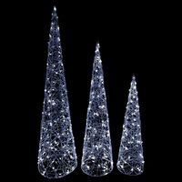 CHOINKA LED DO DOMU ŚWIECĄCA DEKORACJA ŚWIĄTECZNA 3 sztuki 100/80/60 cm