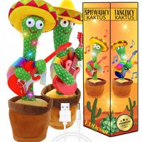 TAŃCZĄCY KAKTUS INTERAKTYWNY ŚPIEWAJĄCY GADAJĄCY GRA ZABAWKA DLA DZIECI LED