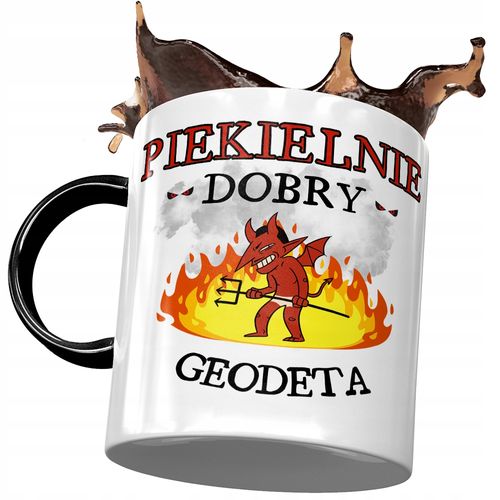 Kubek Czarny Dla Geodety Piekielnie Dobry Prezent Z Nadrukiem Ze Zdjęciem na Arena.pl
