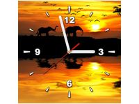 30X30CM ZEGAR AFRYKA OBRAZ DREWNO