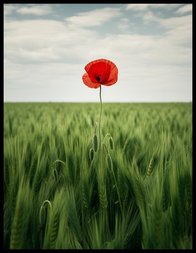 Plakat 50x65cm Samotny Mak na Polu na Arena.pl