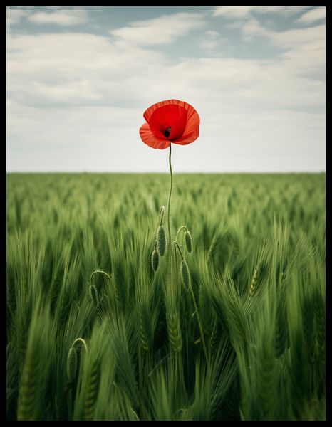 Plakat 50x65cm Samotny Mak na Polu zdjęcie 2