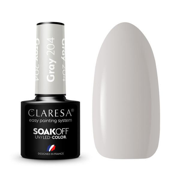 CLARESA Lakier hybrydowy GRAY 204 - 5g zdjęcie 1