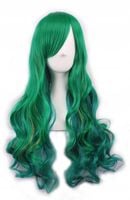 PERUKA OMBRE COSPLAY anime długie kręcone włosy 70 CM GLAM ROCK ZIELONA